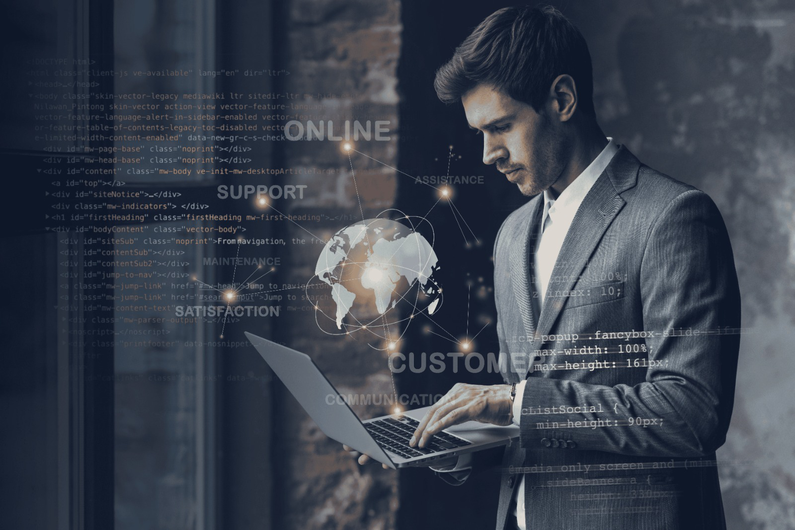 Business professionals analyzing financial data on a dashboard